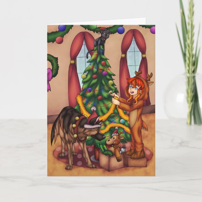 Carte Découper l'arbre de Noël (Devant)