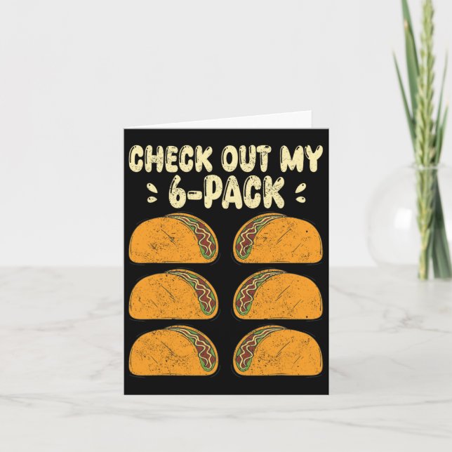 Carte Découvrez Mon Pack Six 6 Avec Tacos Pour Funny Cin (Devant)