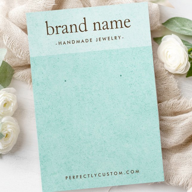 Carte d'écran d'oreille à texture bleu clair aqua (Light aqua blue texture earring display card)