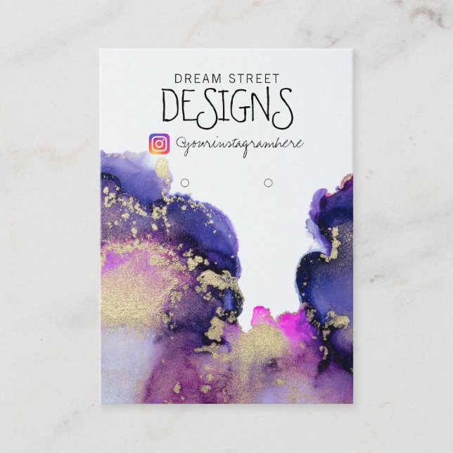 Carte d'écran d'oreille en or rose Aquarelle (Devant)