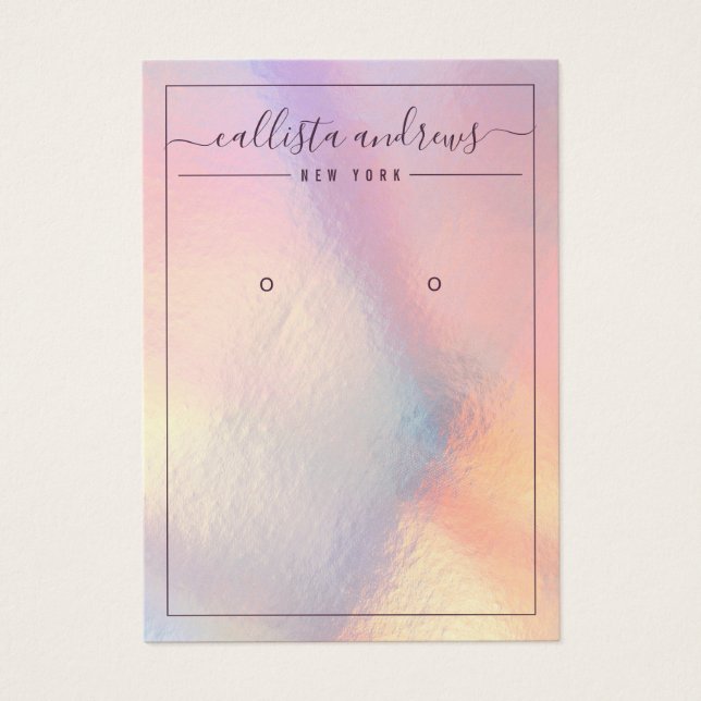 Carte d'écran d'oreille moderne Peach Iridescente (Devant)