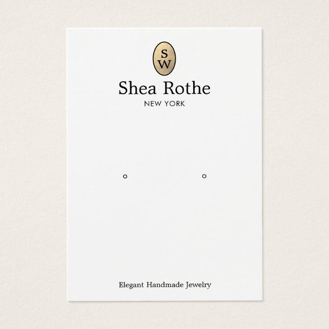 Carte d'écran d'oreille pour monogramme d'or class (Devant)