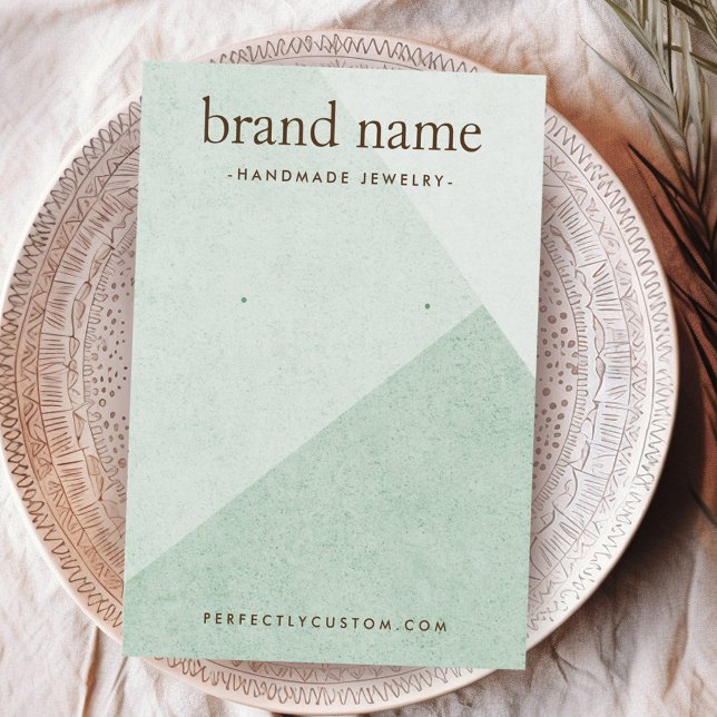 Carte d'écran d'oreille vert clair (Light green shades earring display card)