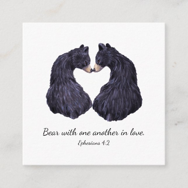 Carte d'écriture de l'ours amoureux (Devant)