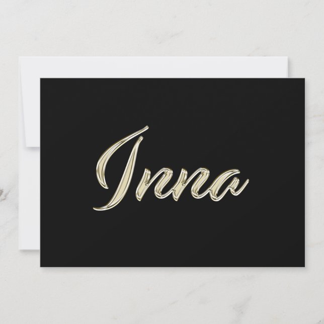 Carte d'écriture en or blanc Inna (Devant)