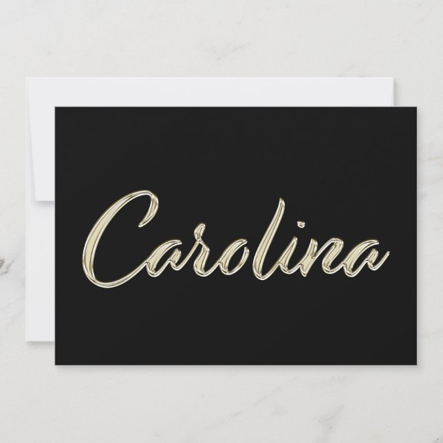 Carte d'écriture manuscrite en or blanc Carolina (Devant)