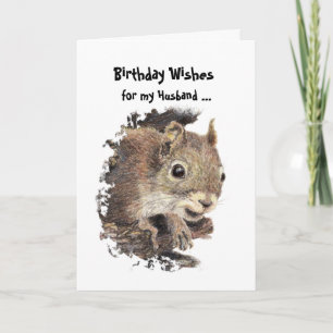 Carte d'écureuil d'anniversaire pour maris de nois