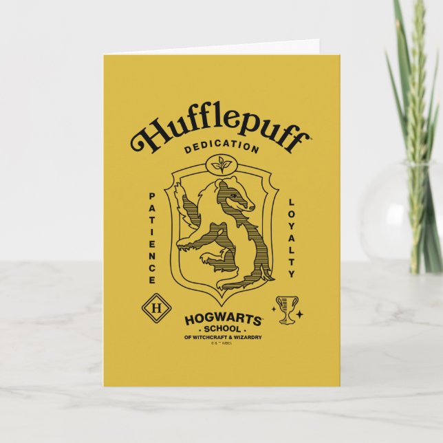 Carte Dédicace HUFFLEPUFF™ Patience Loyauté Blason (Devant)
