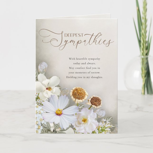 Carte Deepest Sympathies Floral Comfort Card (Devant)