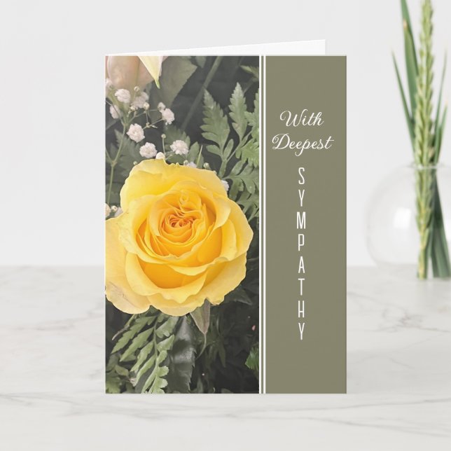 Carte Deepest Sympathy yellow rose greeting (Devant)