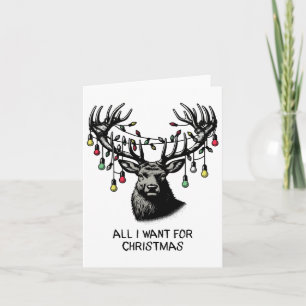 Carte Deer Buck Doe Tout Veut Pour Les Lumières De Noël 
