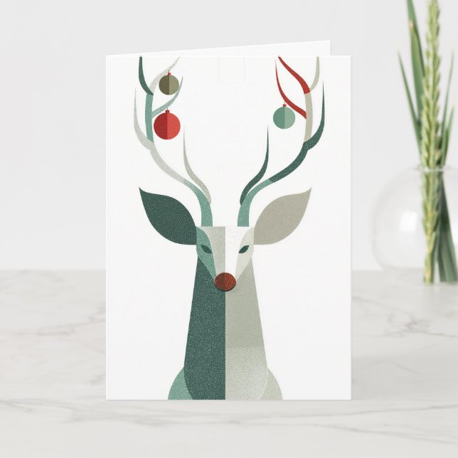 Carte Deer with ornaments on antlers (Devant)