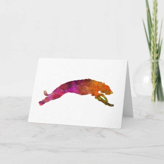 Carte Deerhound 02 en aquarelle-2 (Devant)