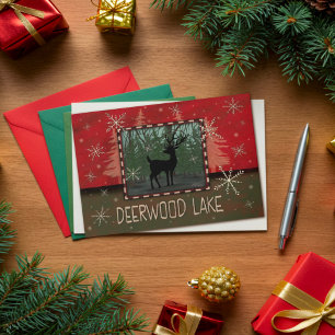 Carte Deerwood Christmas Deer Rustic Inspirivity