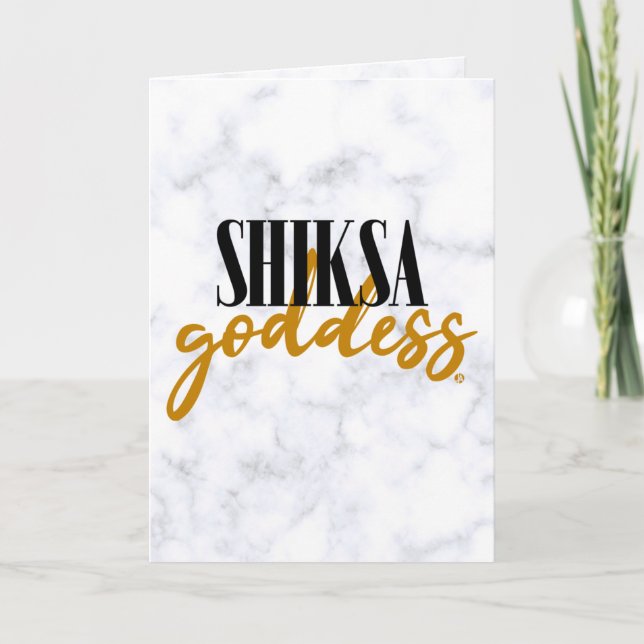 Carte Déesse Shiksa Élégante  Typographie Juive 90s (Devant)
