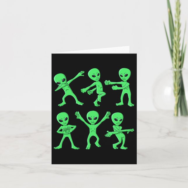 Carte Défi de danse des aliens dansants garçons filles e (Devant)