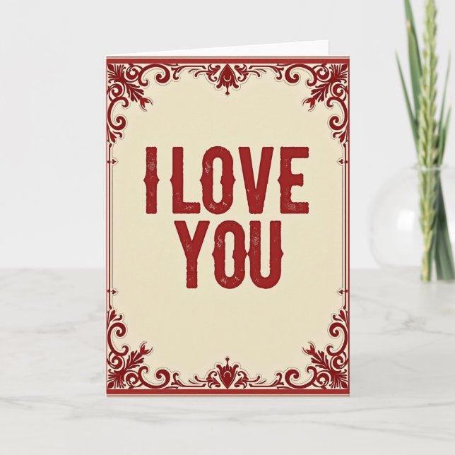 Carte défilante Simple Je t'aime (Devant)