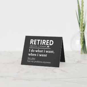 Carte définition à la retraite, drôle de retraite, retra