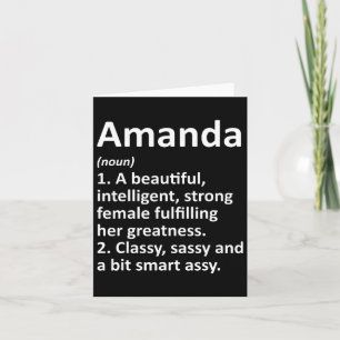 Carte Définition Amanda Nom Personnalisé Drôle Noël