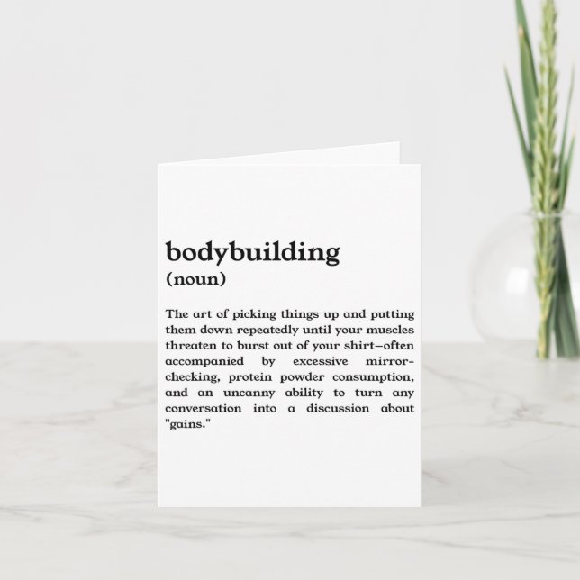 Carte Définition amusante de la musculation (Devant)