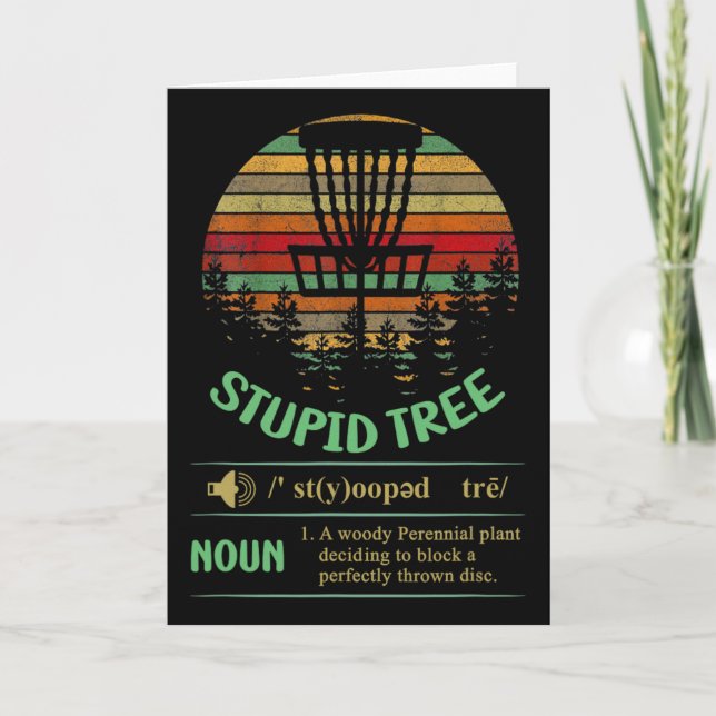 Carte Définition d'arbre stupide, Disc Golf drôle  (Devant)