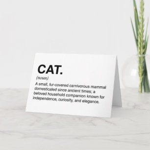 Carte Définition de chat Nom Féminin Amateur de chat drô