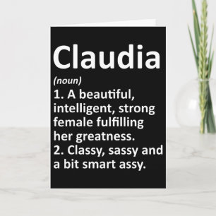 Carte Définition de Claudia Nom Personnalisé Noël Drôle