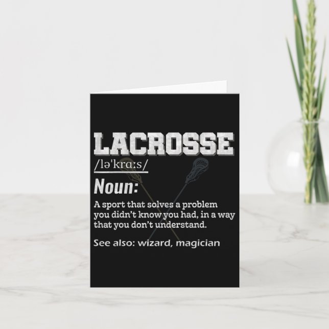 Carte Définition De Crosse Pour Sports Team Lax Player (Devant)