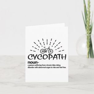 Carte Définition de Cycopathe Humoristique Cycliste Moto
