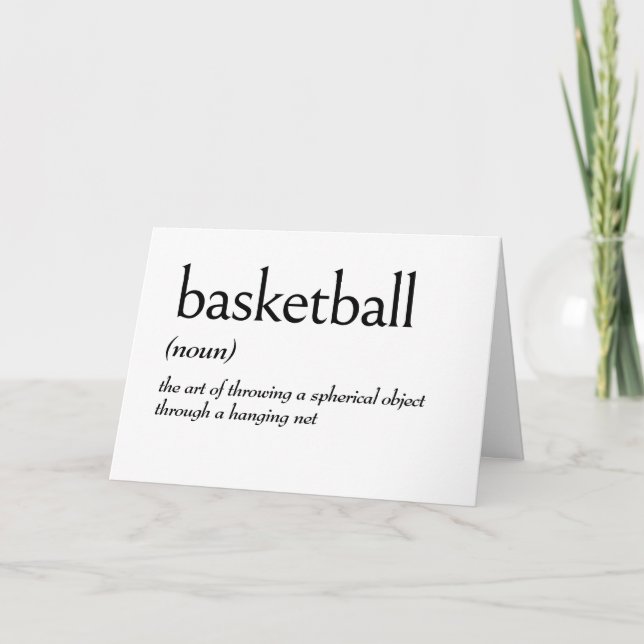 Carte Définition De Dictionnaire Pour BASKETBALL (Devant)