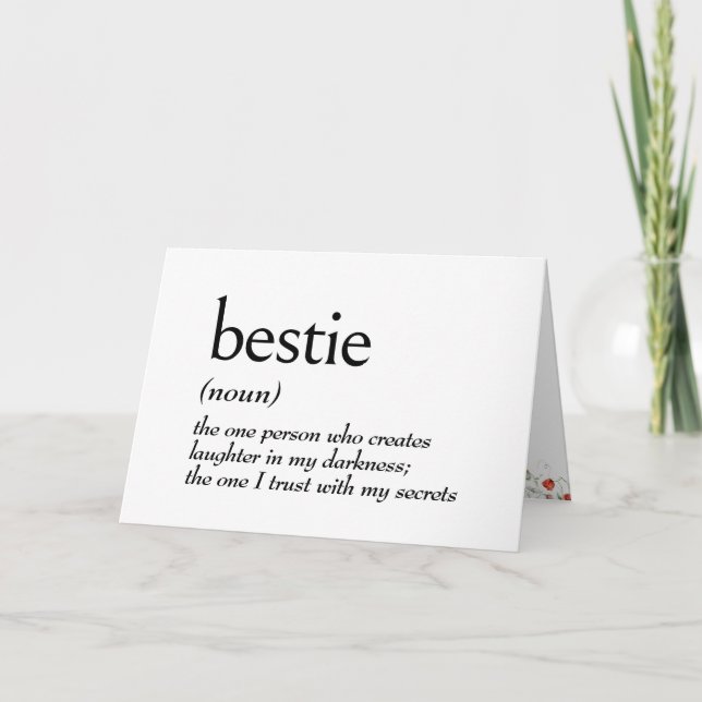 Carte Définition De Dictionnaire Pour BESTIE Anniversair (Devant)