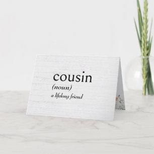 Carte Définition de dictionnaire pour COUSIN