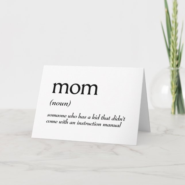Carte Définition de dictionnaire pour MOM (Devant)