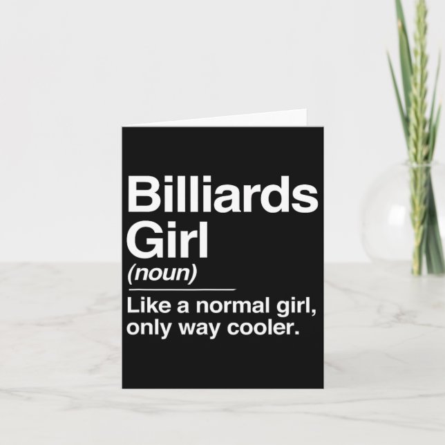 Carte Définition de fille Billiards Normal Glacière Cue  (Devant)