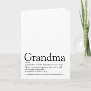 Carte Définition de grand-mère, grand-mère et meilleure 