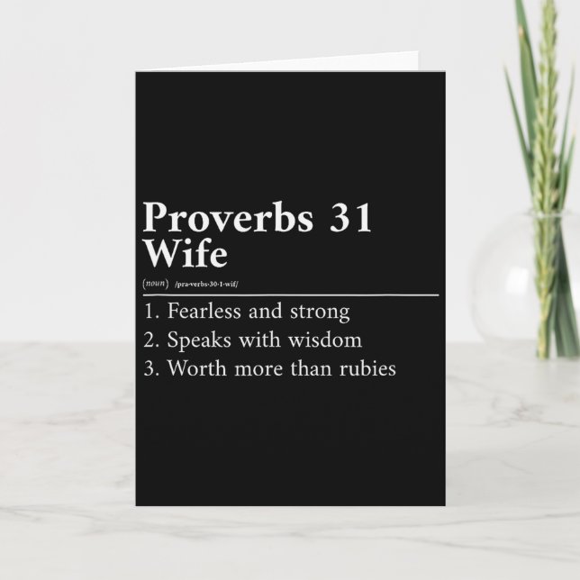 Carte Définition de la femme de Proverbes 31 (Devant)