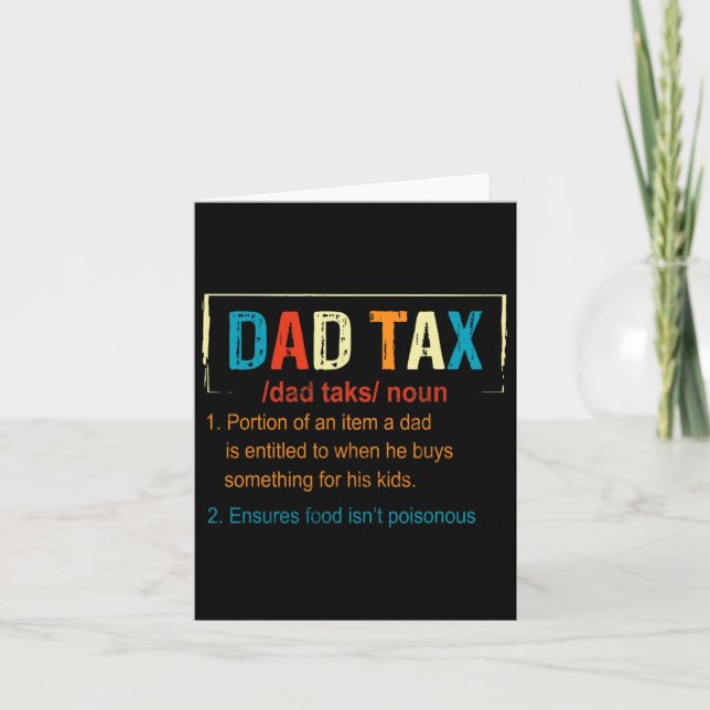 Carte Définition de la taxe papa Cadeau drôle pour la fê (Devant)