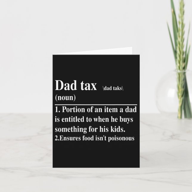Carte Définition de l'impôt papa drôle Papa Fête des Pèr (Devant)