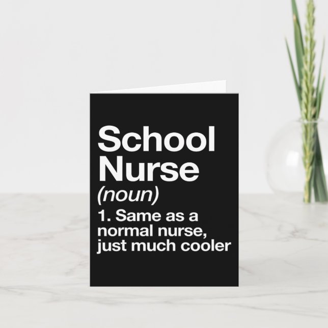 Carte Définition De L'Infirmière Drôle Retour À L'École  (Devant)