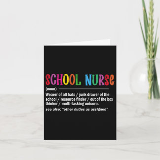 Carte Définition De L'Infirmière Retourner À L'École Fun