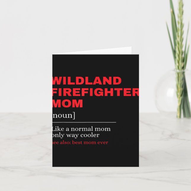Carte Définition de maman pompier de forêt Pompiers Lutt (Devant)