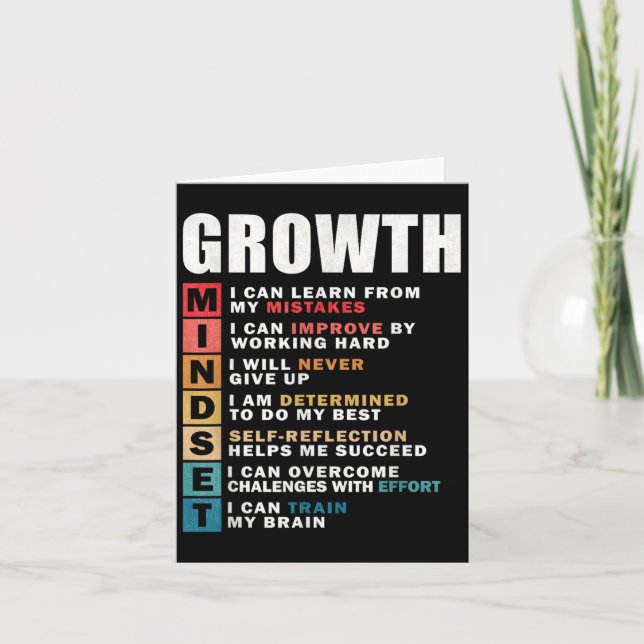 Carte Définition de mentalité de croissance Citation mot (Devant)