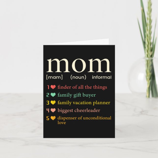 Carte Définition de nom de maman Maman drôle Fête des mè (Devant)