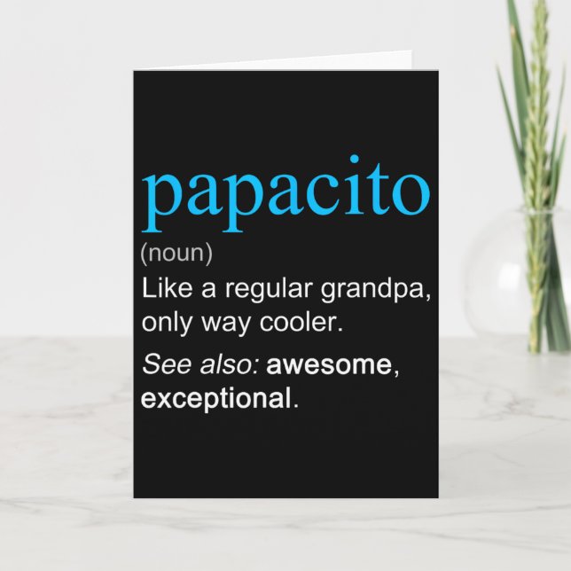 Carte Définition de Papacito Nom Comme Un Grand-Père Plu (Devant)