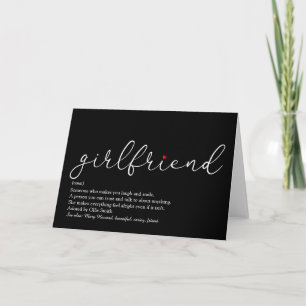 Carte Définition de petite amie Script Cœur d'amour