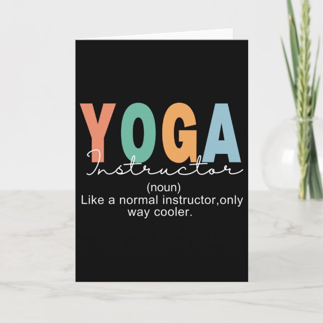 Carte Définition de professeur de yoga Normal seulement  (Devant)