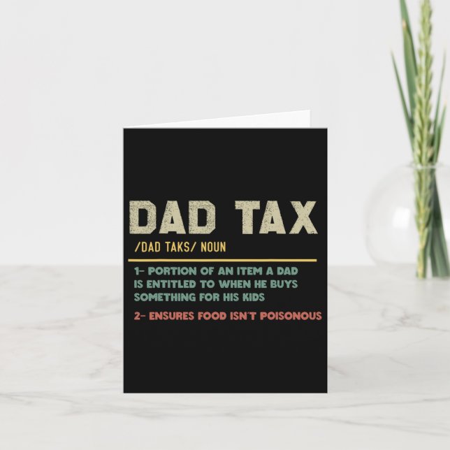 Carte Définition de taxe drôle de fête des pères  (Devant)