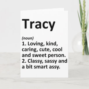 Carte Définition de Tracy Nom Personnalisé Cadeau Drôle