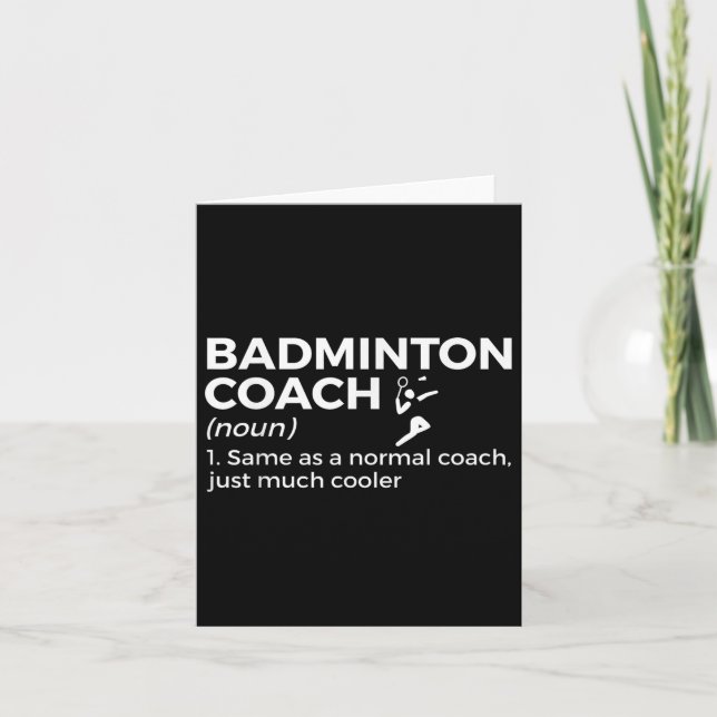 Carte Définition d'entraîneur de badminton Drôle de badm (Devant)