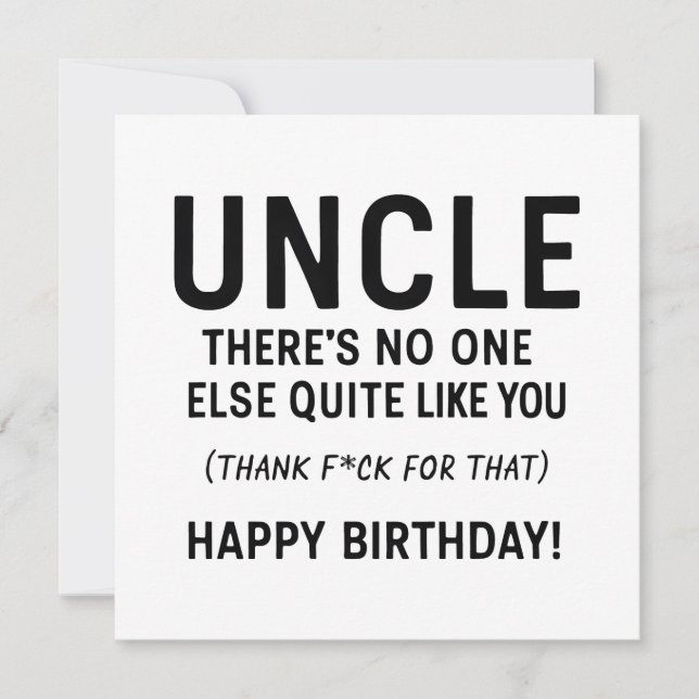 Carte Définition drôle d'anniversaire d'oncle  (Devant)